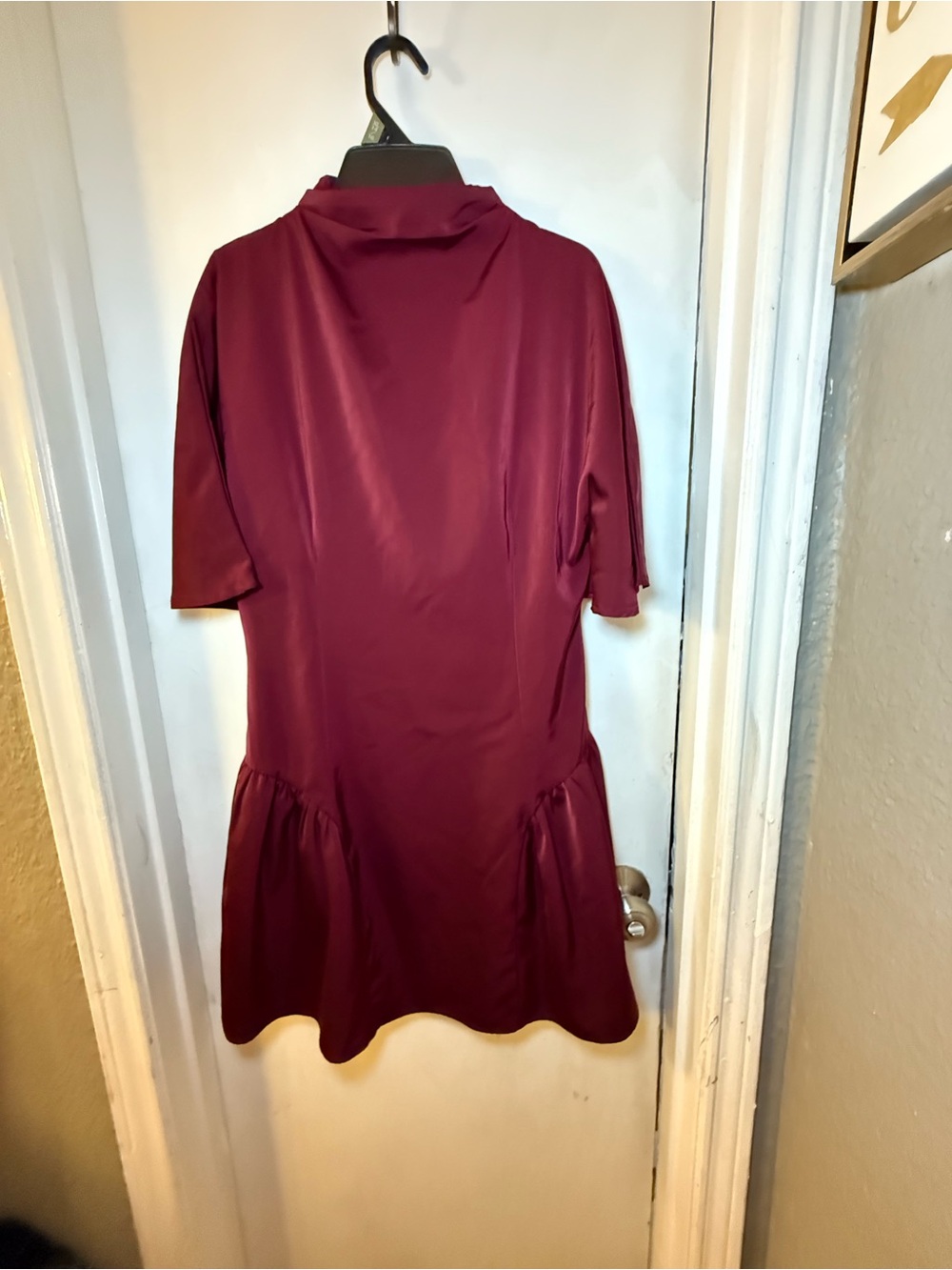 Club L London Burgundy Short Drop-Waist Mini Dress
